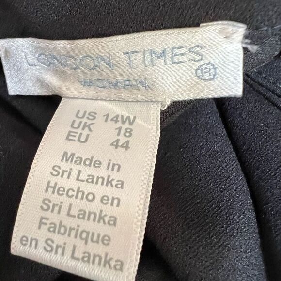 London Times mock neck sheer raglant fit and flare dress size 14W - Picture 5 of 8